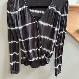 Knox Rose Navy and White Wrap Blouse